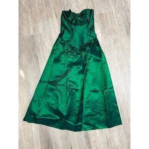 Lizette Creations Vintage 80s Gown Dress Sleeveless‎ Back Zip Green Size 6